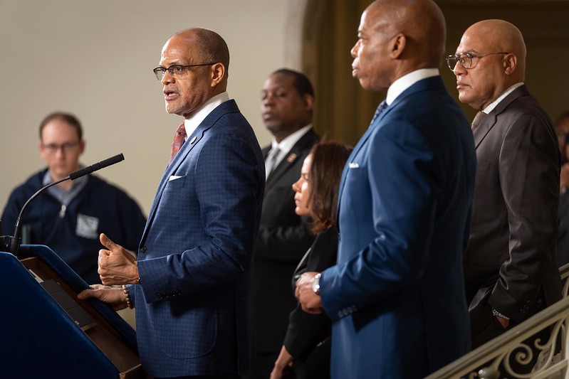 Albany lawmakers pass state budget that extends mayoral control, enacts modified 'Good Cause' protections 3 NYC schools chancellor David Banks with Mayor Eric Adams